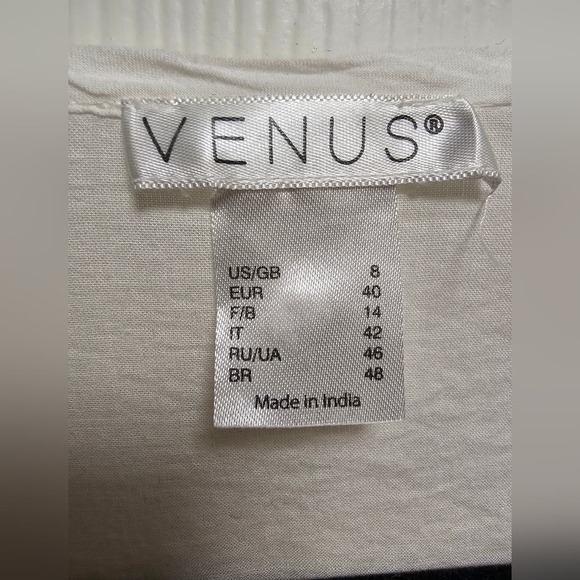 VENUS Embroidered Boho Blouse Women’s Size 8 Ivory 100% Cotton - Picture 6 of 10